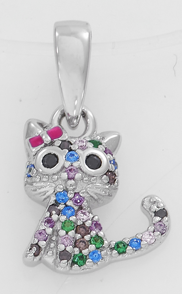 Dije en plata Ley 925, Animal, con cristales, de la coleccion Sueños