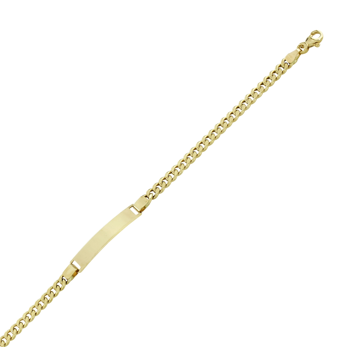 Pulsera esclava en oro amarillo de 18 Kilates, tejido grumette, 19 cm. de largo, 4 mm. de ancho