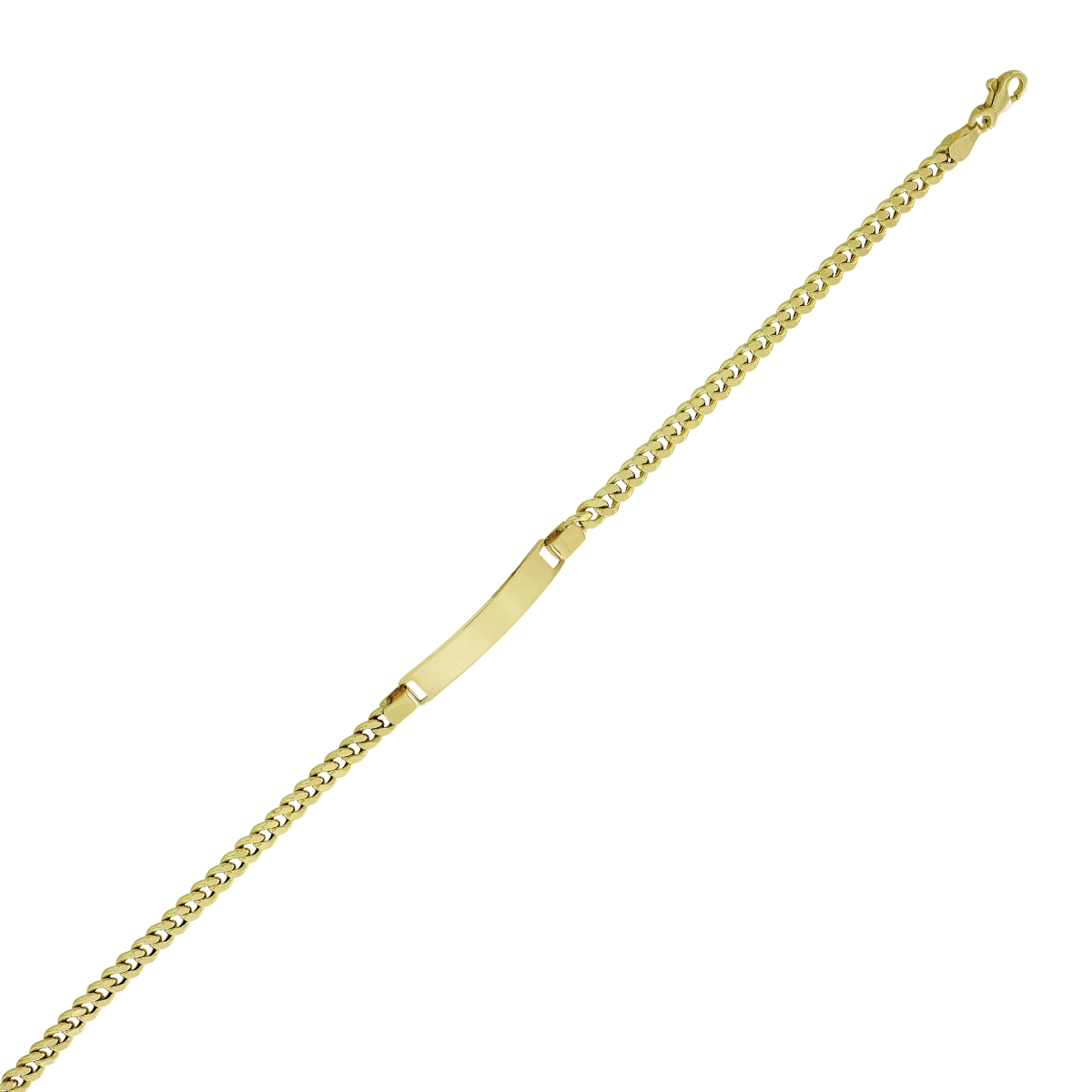 Pulsera esclava en oro amarillo de 18 Kilates, tejido grumette, 21 cm. de largo, 4 mm. de ancho