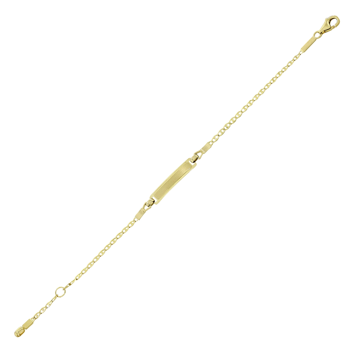 Pulsera esclava en oro de 18 Kilates satinado, tejido ancla, 12 cm. de largo, 1.70 mm. de ancho