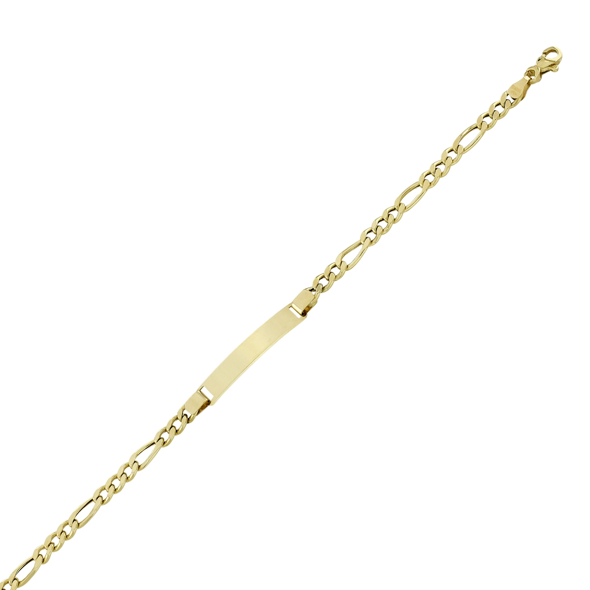 Pulsera esclava en oro amarillo de 18 Kilates, tejido figaro 1-3, 19 cm. de largo, 4 mm. de ancho