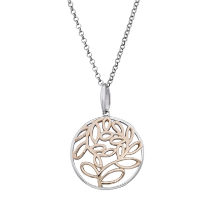 Gargantilla en plata Ley 925, Hoja, 50 cm. de largo, 1 mm. de ancho, de la coleccion Sueños