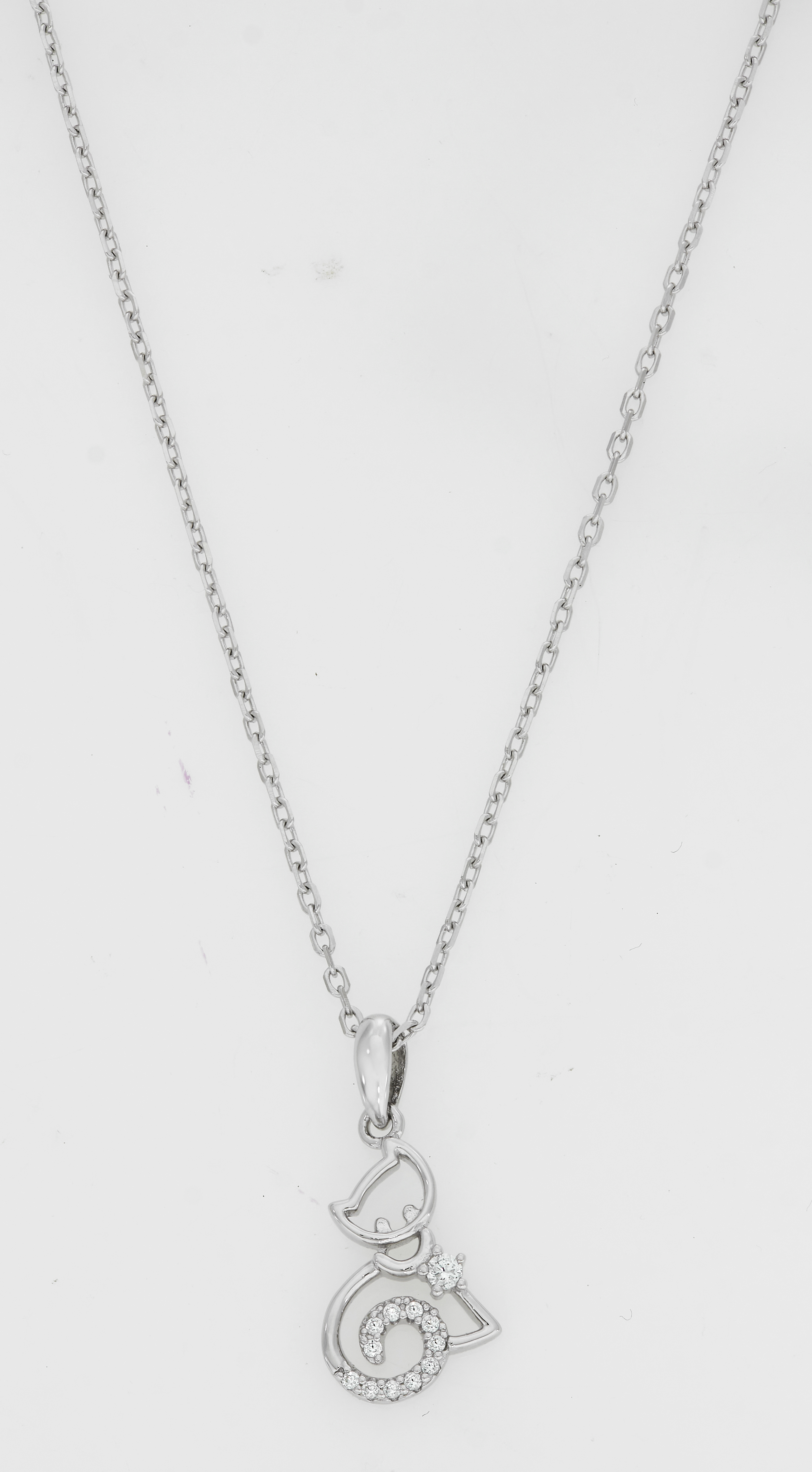 Gargantilla en plata Ley 925, Animal, con cristales, 44 cm. de largo, 1 mm. de ancho, de la coleccion Sueños