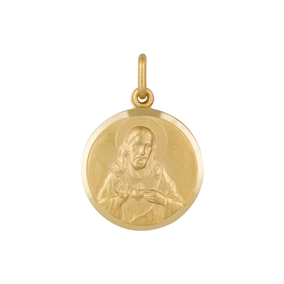Medalla Escapulario en oro amarillo de 18 Kilates satinado