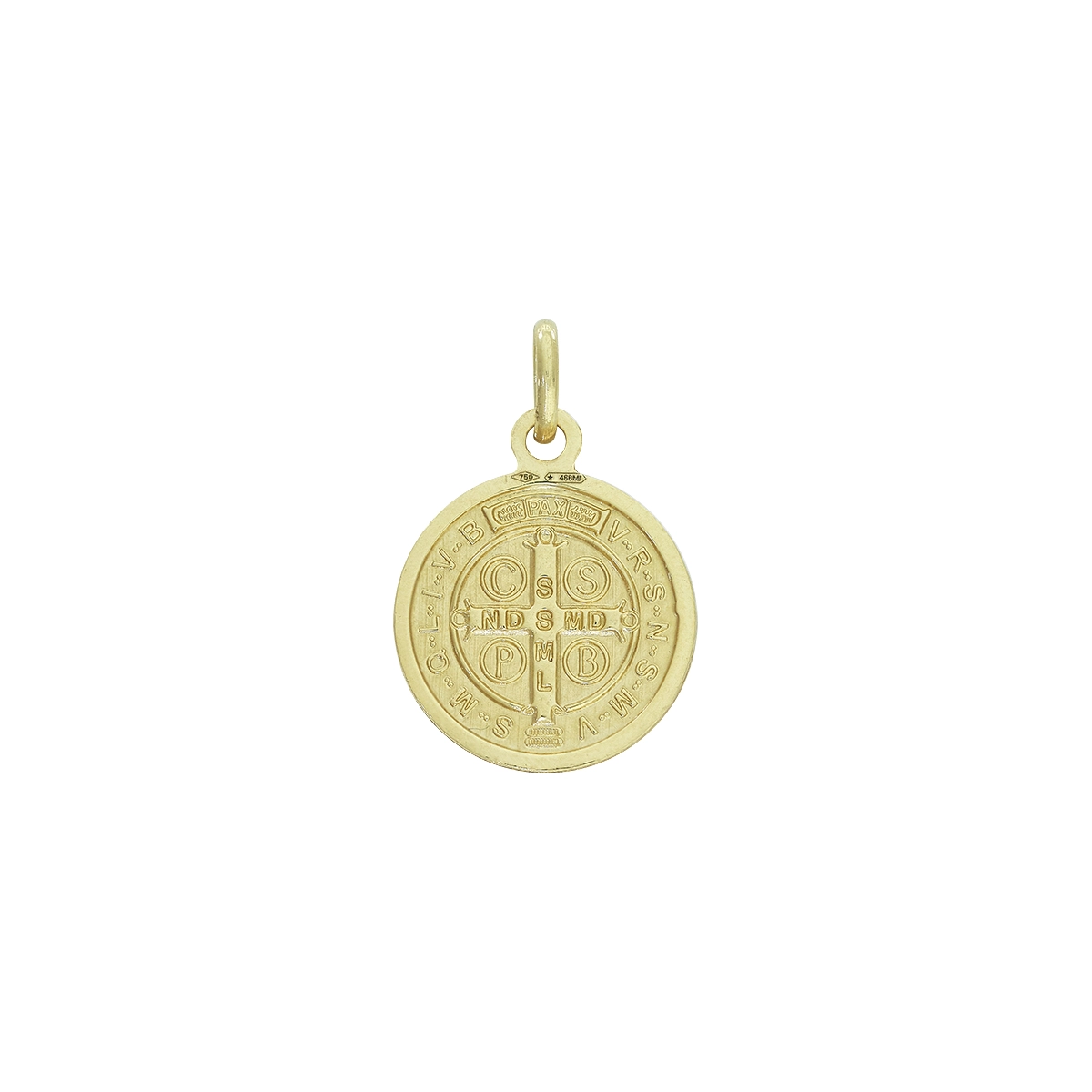 Medalla de San Benito en oro amarillo de 18 Kilates