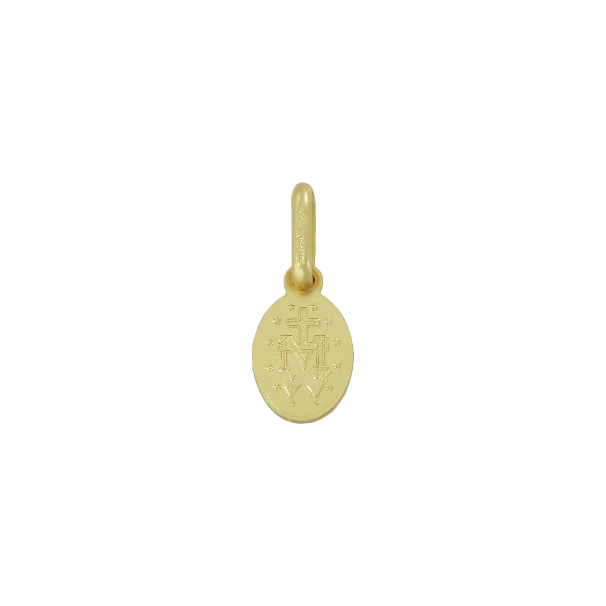 Medalla en oro amarillo de 18 Kilates satinado, Virgen