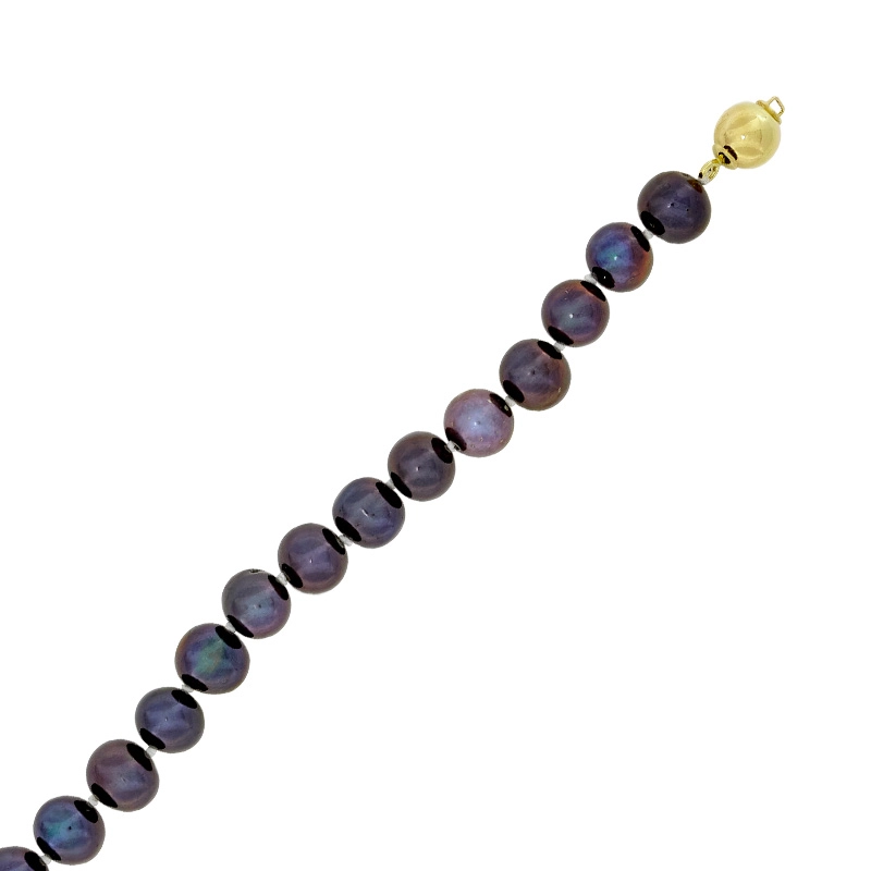 Pulsera con perlas de 8 mm de ancho aprox con broche en oro amarillo de 18 Kilates, 19 cm. de largo