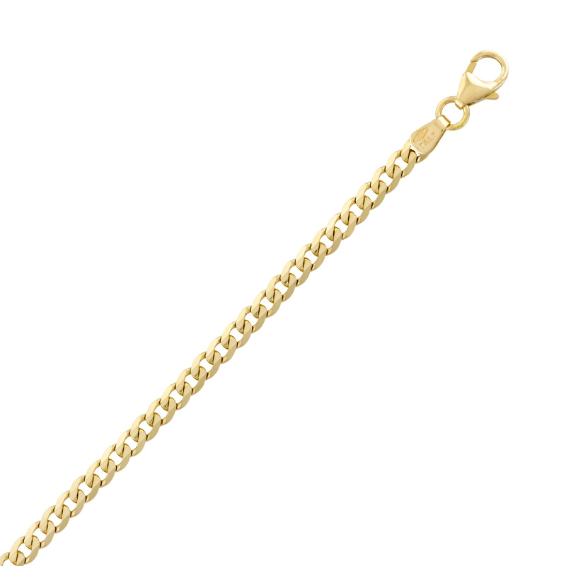 Pulsera en oro amarillo de 18 Kilates, 21 cm. de largo, 3 mm. de ancho
