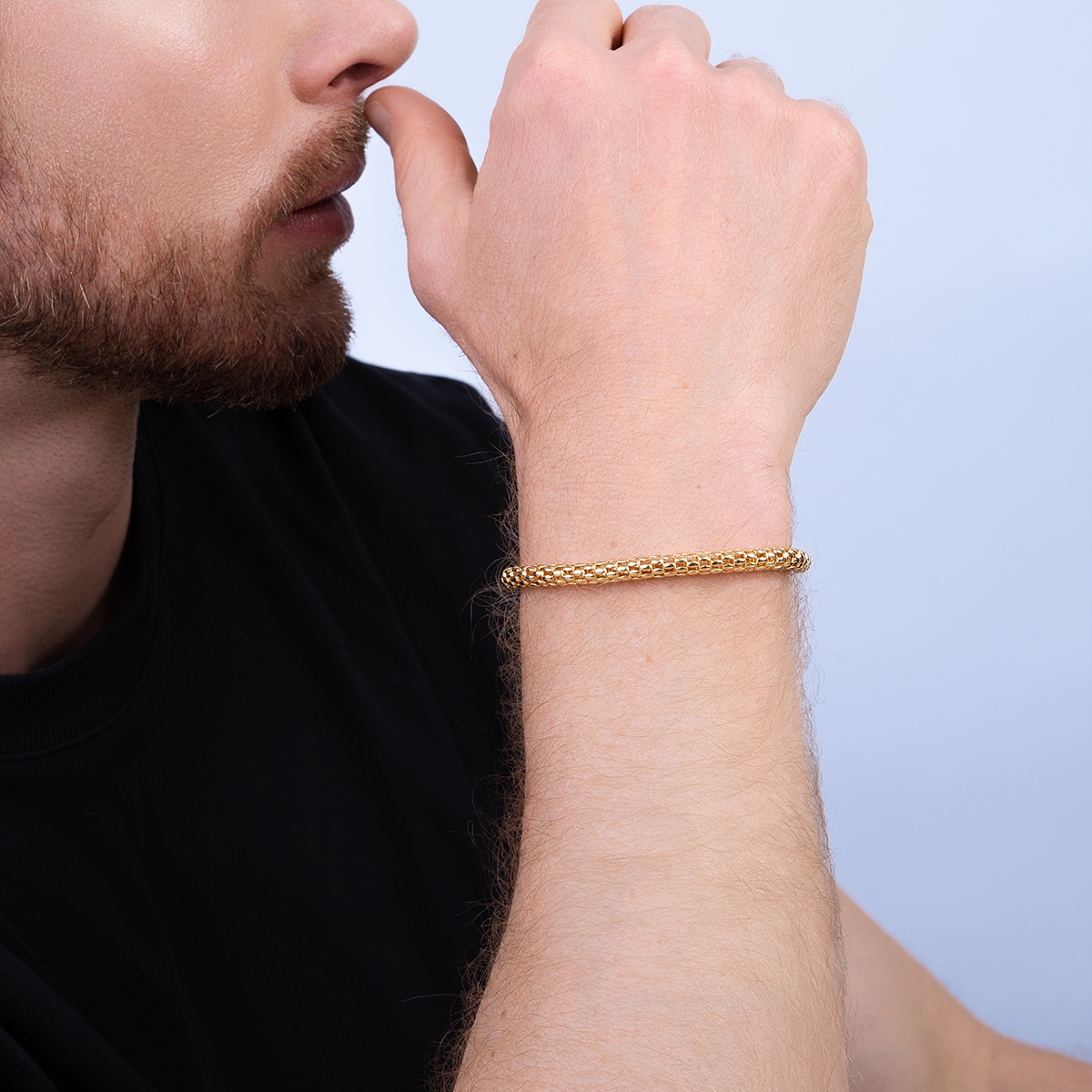 Pulsera en oro amarillo de 18 Kilates, 19 cm. de largo, 4.50 mm. de ancho