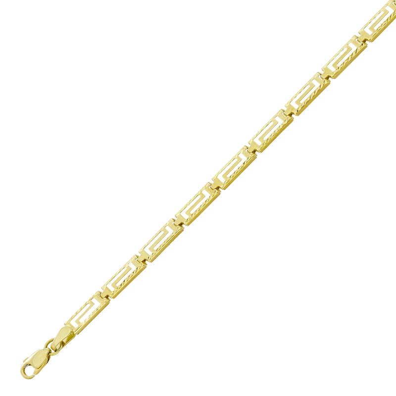 Pulsera en oro amarillo de 18 Kilates con visos, 18 cm. de largo, 4 mm. de ancho