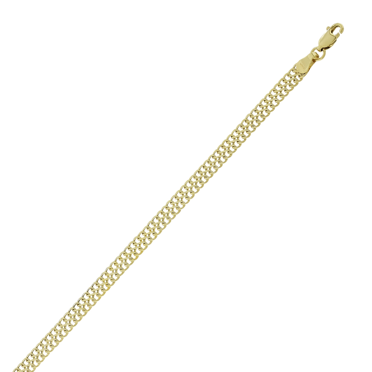 Pulsera en oro amarillo de 18 Kilates, 19 cm. de largo, 5 mm. de ancho