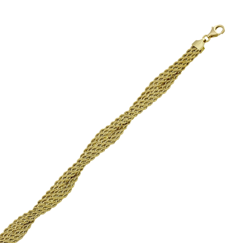Pulsera en oro amarillo de 18 Kilates, 19 cm. de largo, 6 mm. de ancho