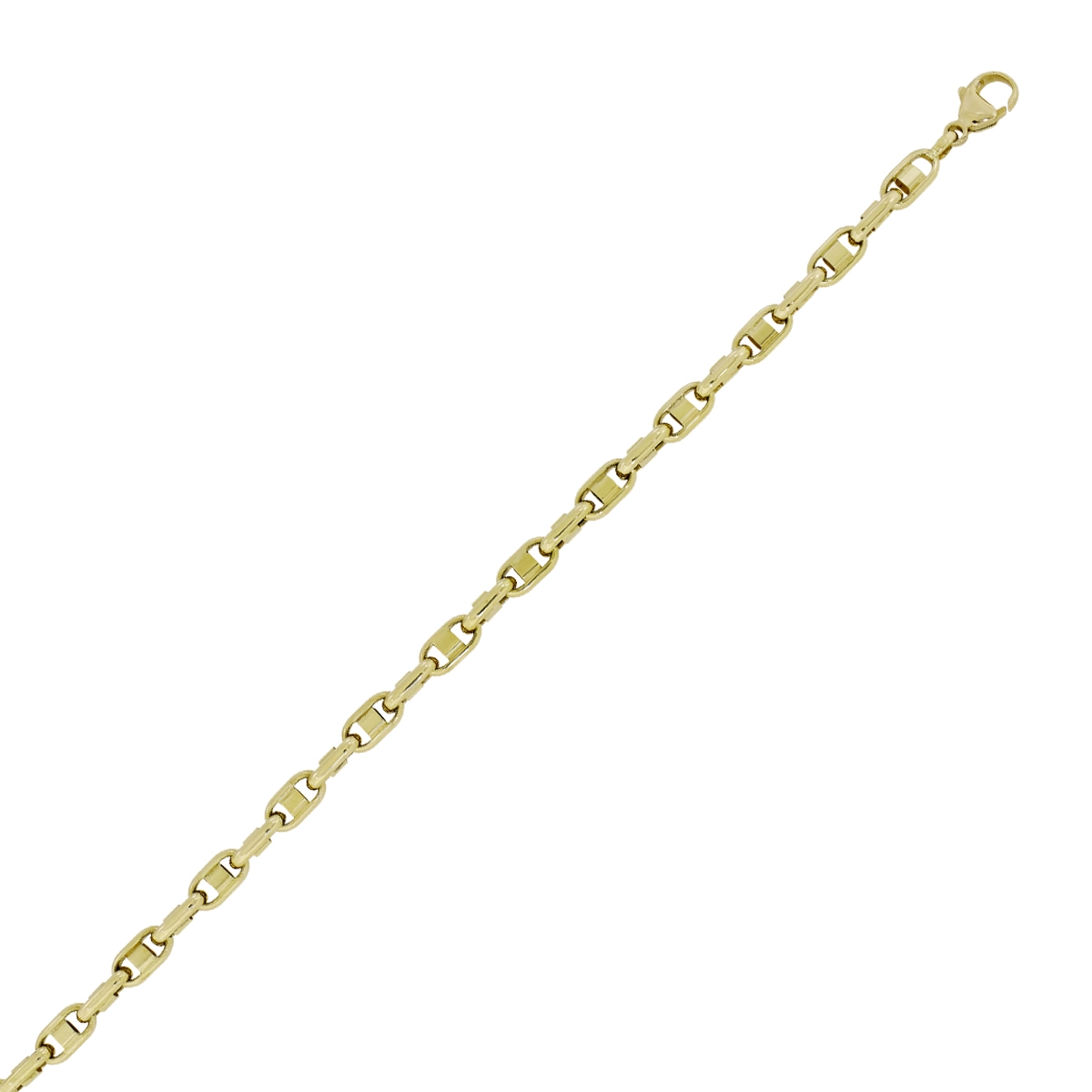 Pulsera en oro amarillo de 18 Kilates, 21 cm. de largo, 5 mm. de ancho