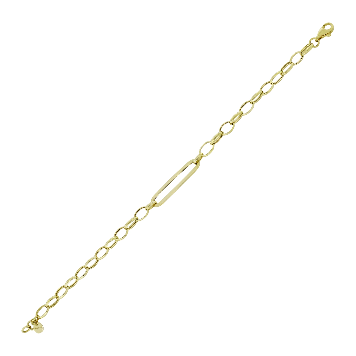 Pulsera en oro amarillo de 18 Kilates, 19 cm. de largo, 4 mm. de ancho