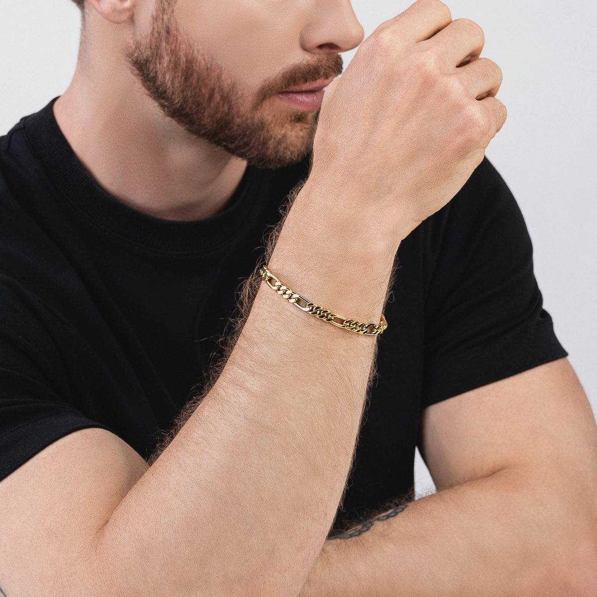 Pulsera en oro amarillo de 18 Kilates, 21 cm. de largo, 6 mm. de ancho