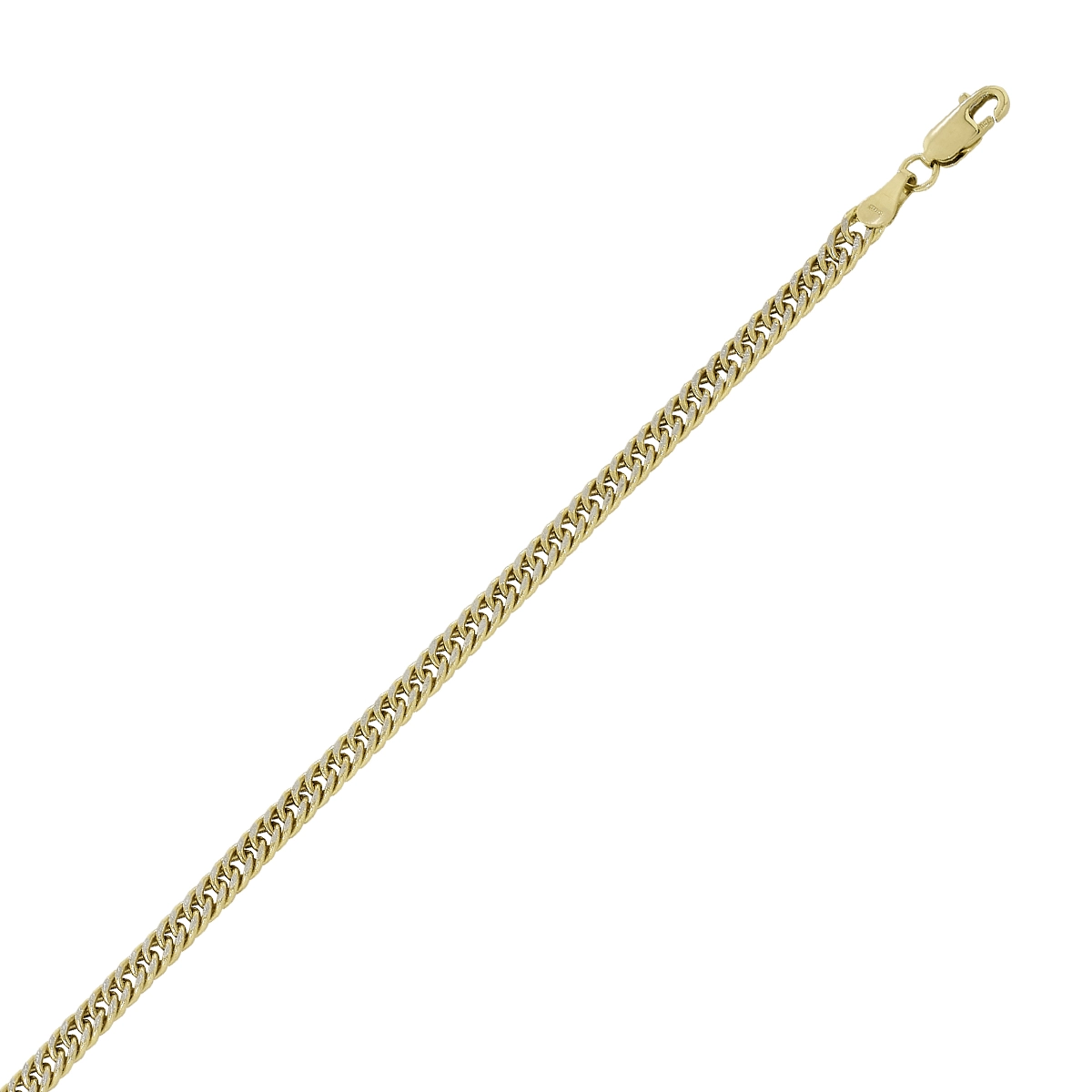 Pulsera en oro amarillo de 18 Kilates con visos, 21 cm. de largo, 4.50 mm. de ancho