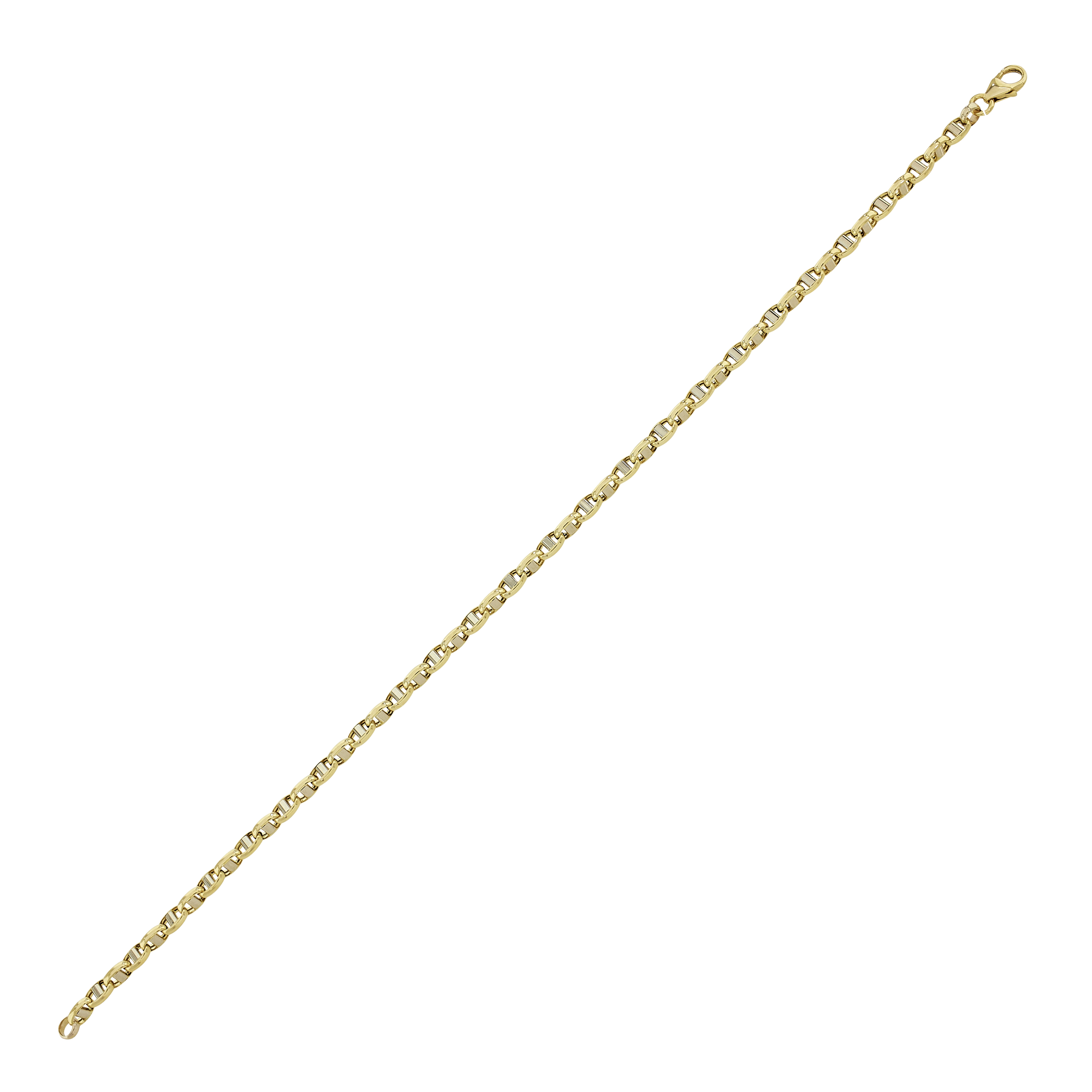 Pulsera en oro amarillo de 18 Kilates, 21 cm. de largo, 5 mm. de ancho
