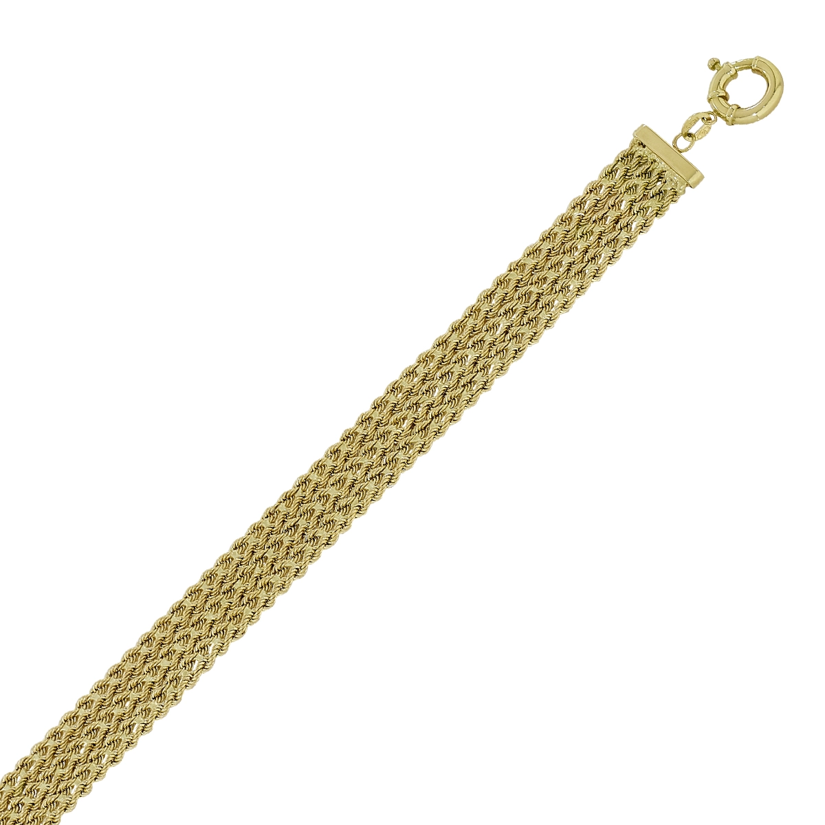 Pulsera en oro amarillo de 18 Kilates, 17 cm. de largo, 12 mm. de ancho