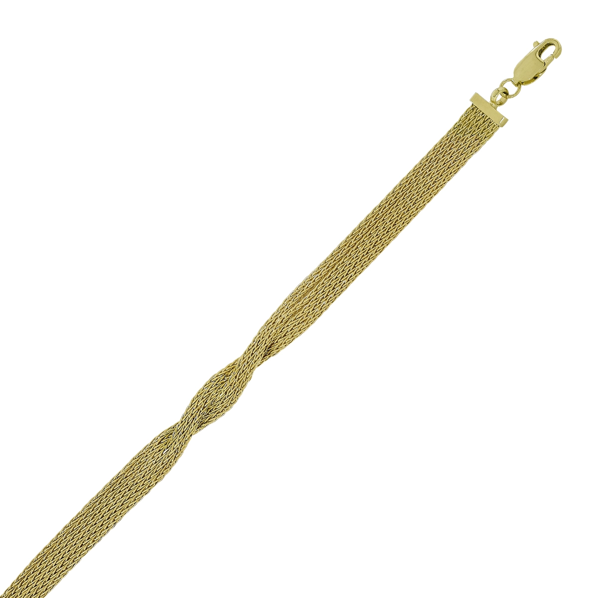 Pulsera en oro amarillo de 18 Kilates, 19 cm. de largo, 9 mm. de ancho