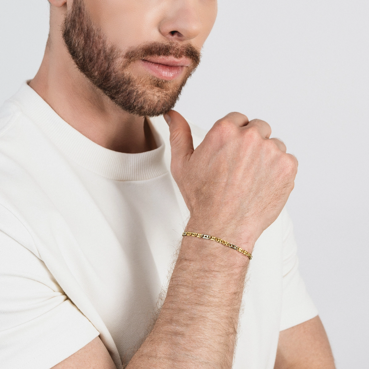 Pulsera en oro 2 tonos de 18 Kilates