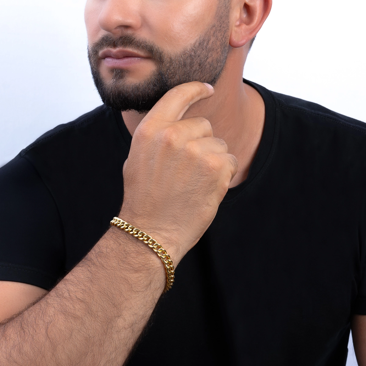 Pulsera en oro amarillo de 18 Kilates, 21 cm. de largo, 7.50 mm. de ancho