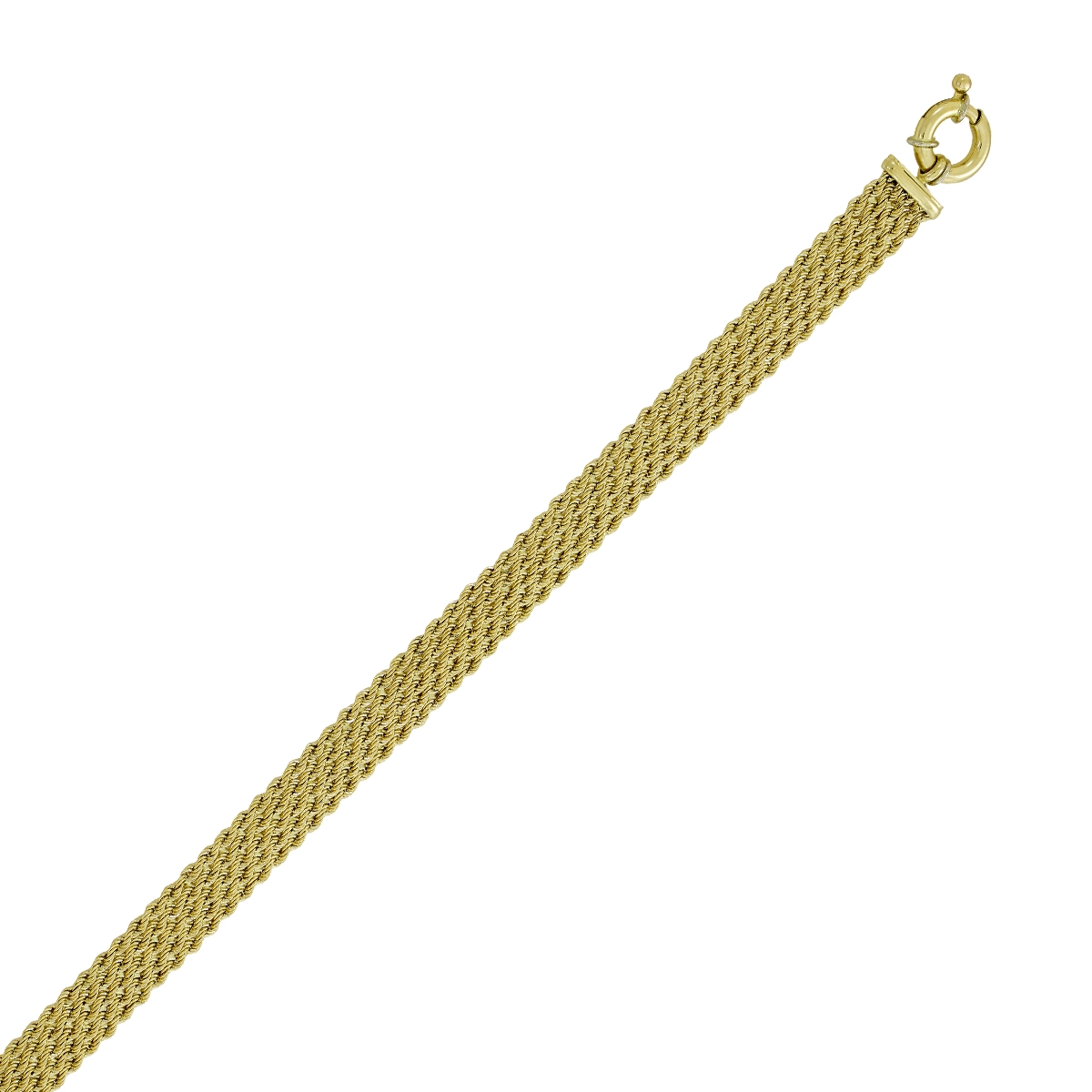 Pulsera en oro amarillo de 18 Kilates, 18 cm. de largo, 9 mm. de ancho