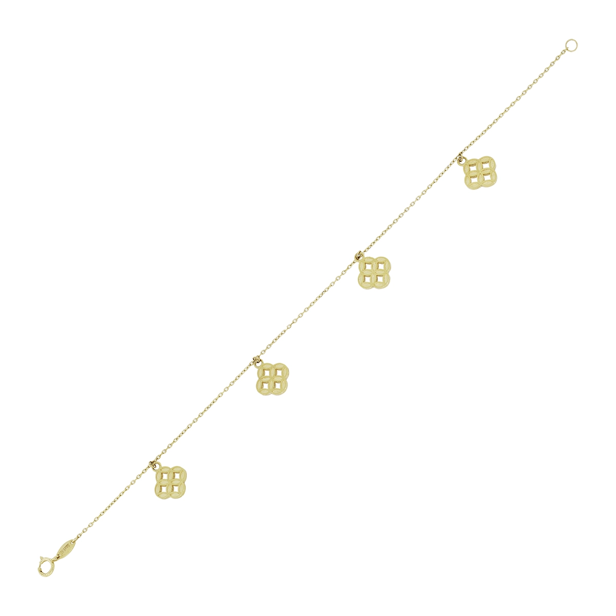 Pulsera en oro amarillo de 18 Kilates satinado, 19 cm. de largo, 1 mm. de ancho