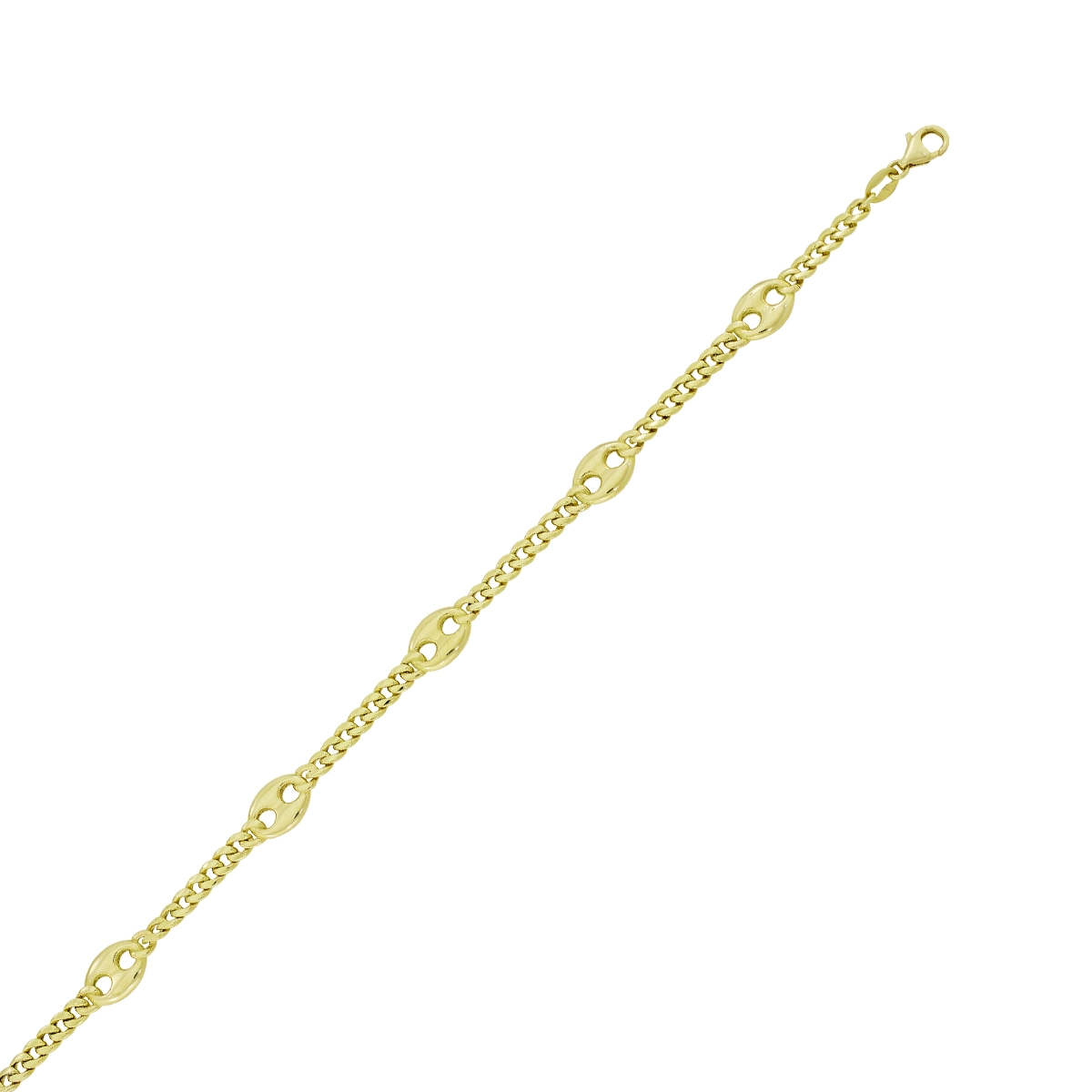 Pulsera en oro amarillo de 18 Kilates, 19 cm. de largo, 3.50 mm. de ancho