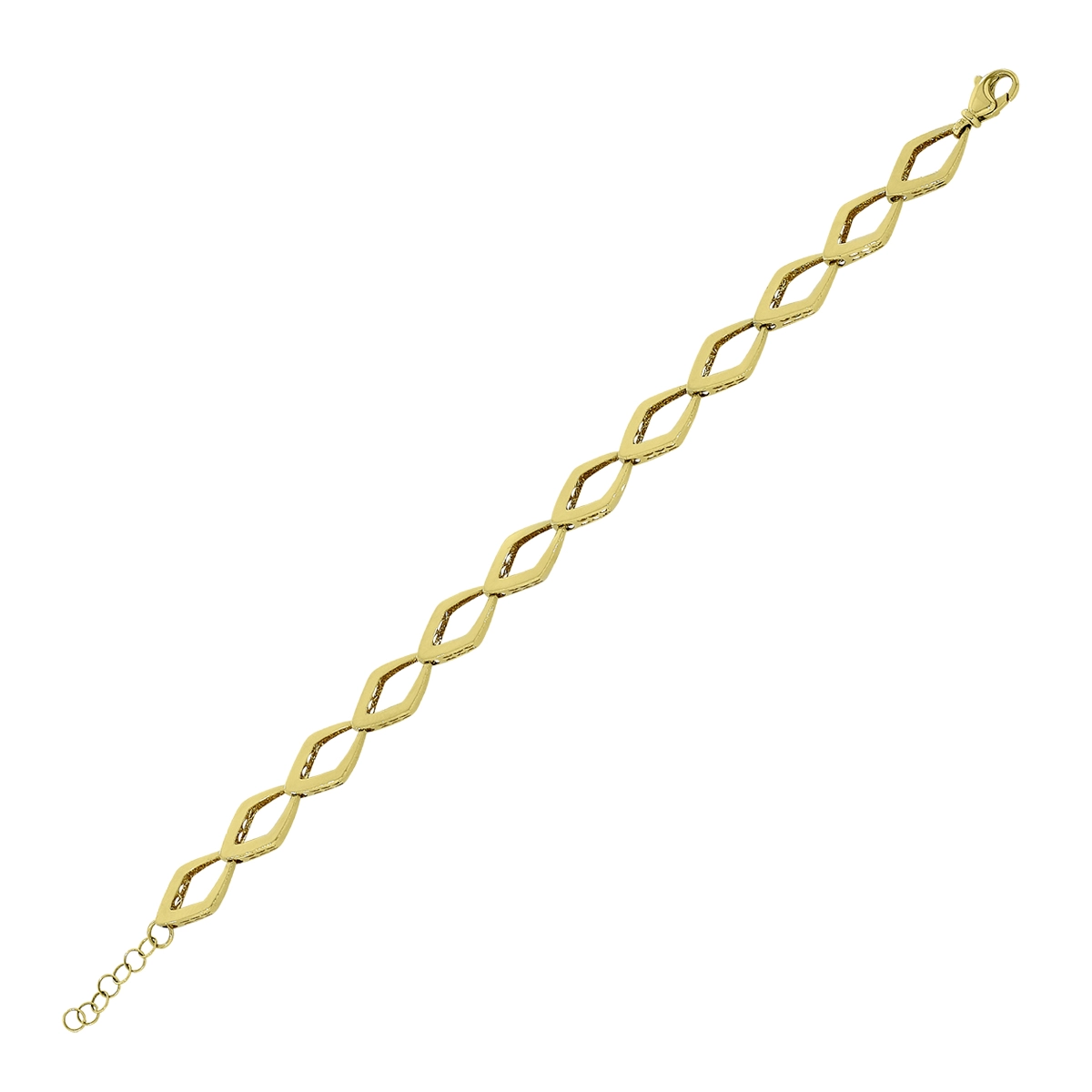 Pulsera en oro amarillo de 18 Kilates, 18 cm. de largo, 9 mm. de ancho
