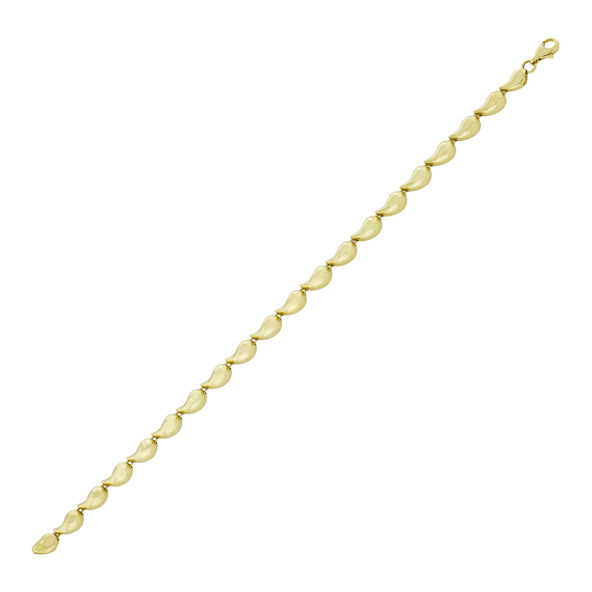 Pulsera en oro amarillo de 18 Kilates, 19 cm. de largo, 5 mm. de ancho