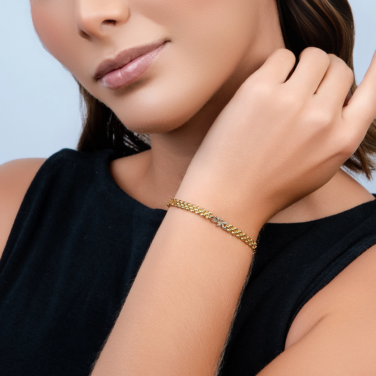 Pulsera en oro amarillo de 18 Kilates, 19 cm. de largo, 4.50 mm. de ancho