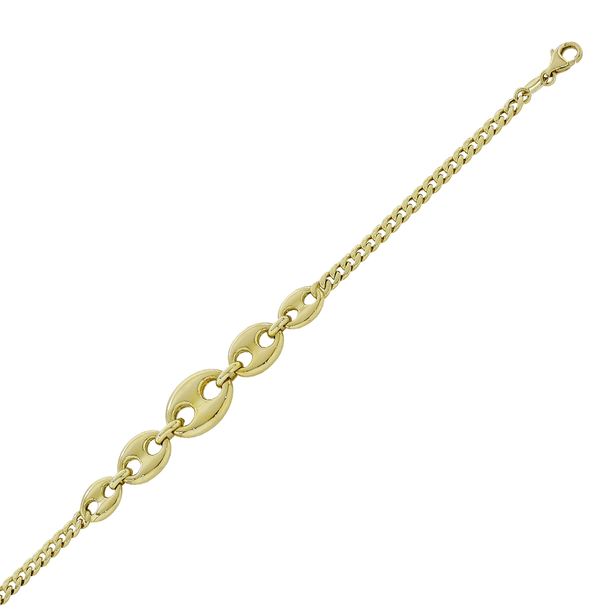 Pulsera en oro amarillo de 18 Kilates, 18 cm. de largo, 3.50 mm. de ancho