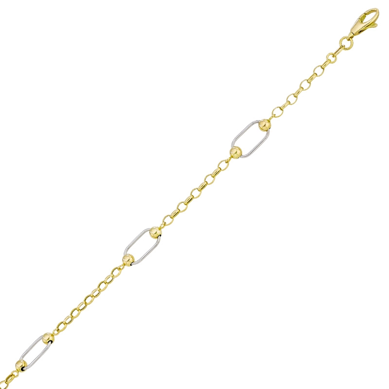 Pulsera en oro amarillo de 18 Kilates, 19 cm. de largo, 3 mm. de ancho