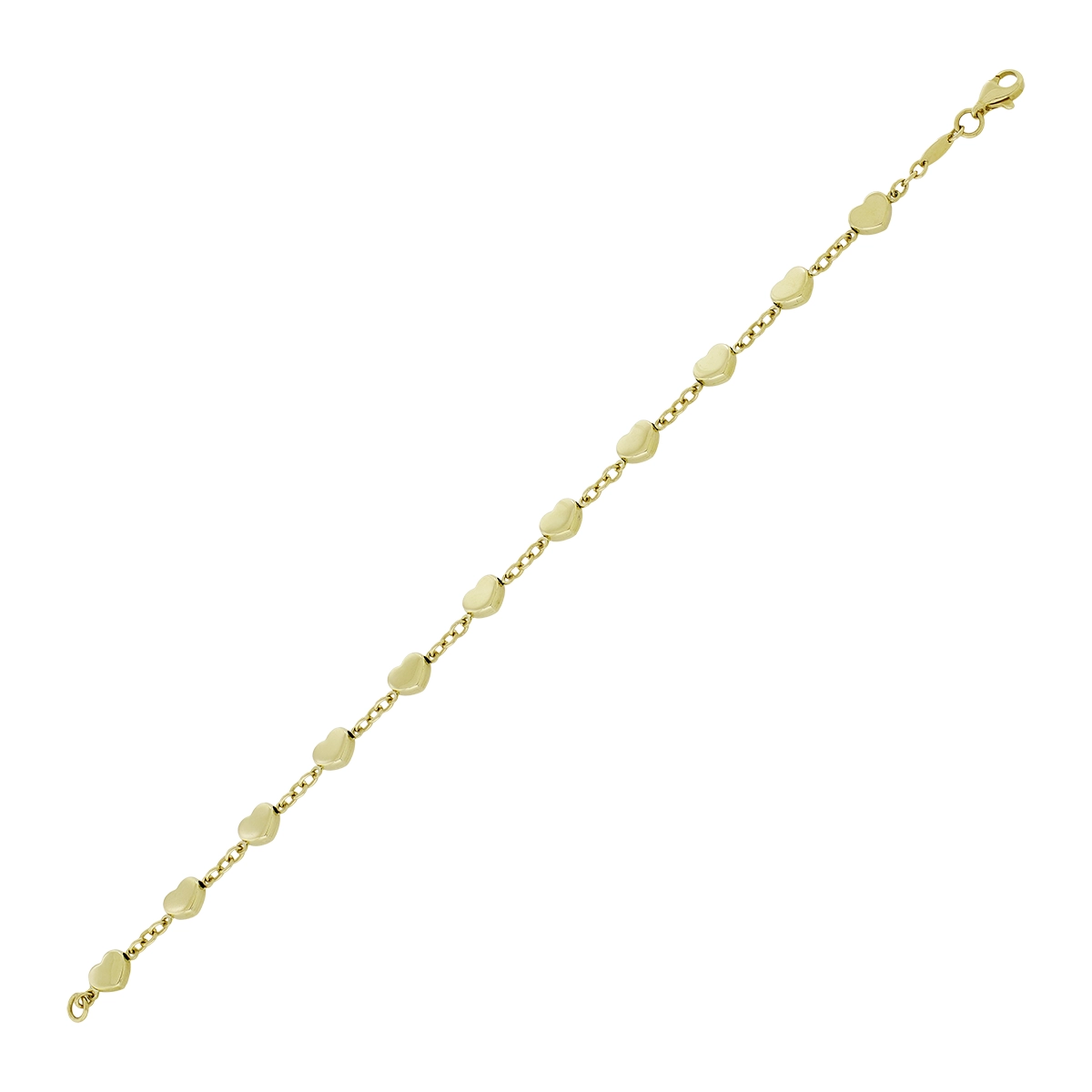 Pulsera en oro amarillo de 18 Kilates, 19 cm. de largo, 2 mm. de ancho
