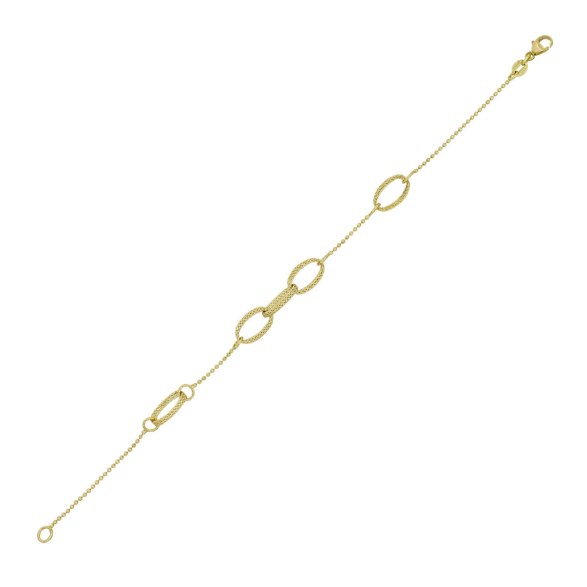 Pulsera en oro amarillo de 18 Kilates con visos satinado, 19 cm. de largo, 1 mm. de ancho