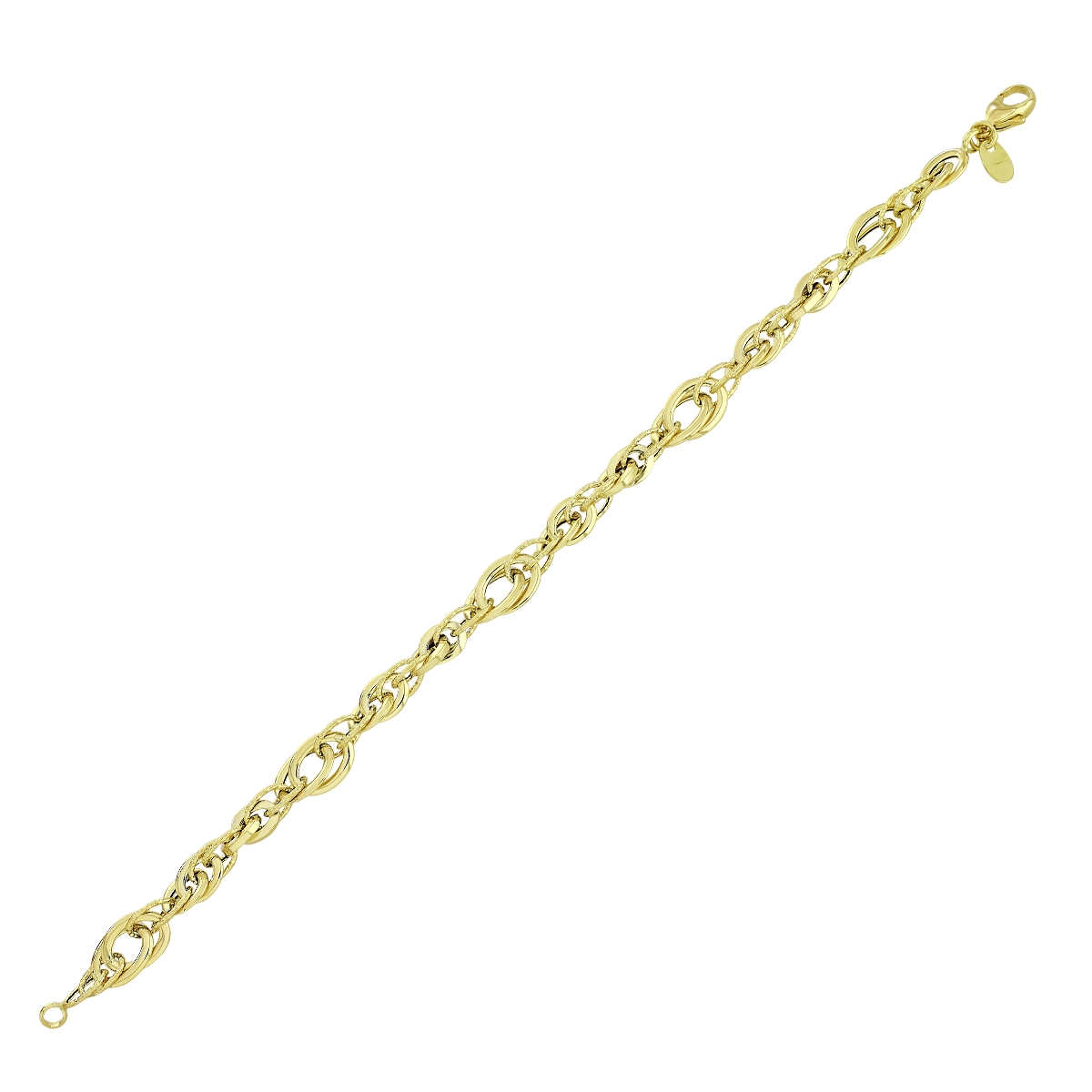 Pulsera en oro amarillo de 18 Kilates con visos, 19 cm. de largo, 5 mm. de ancho