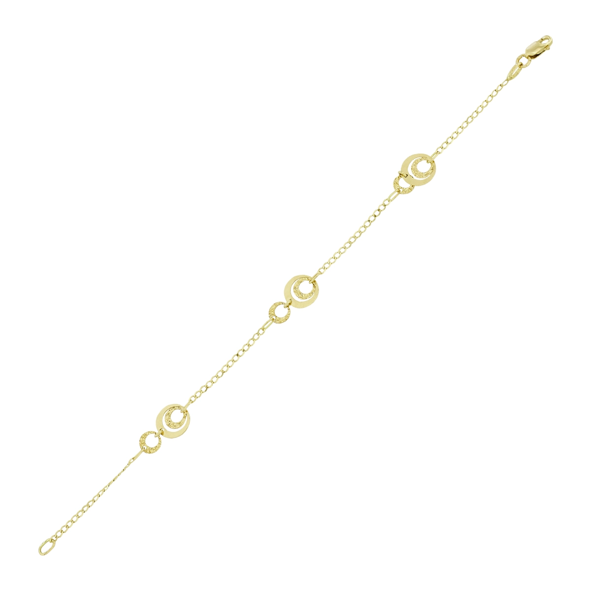 Pulsera en oro amarillo de 18 Kilates con visos, 18 cm. de largo, 1.50 mm. de ancho