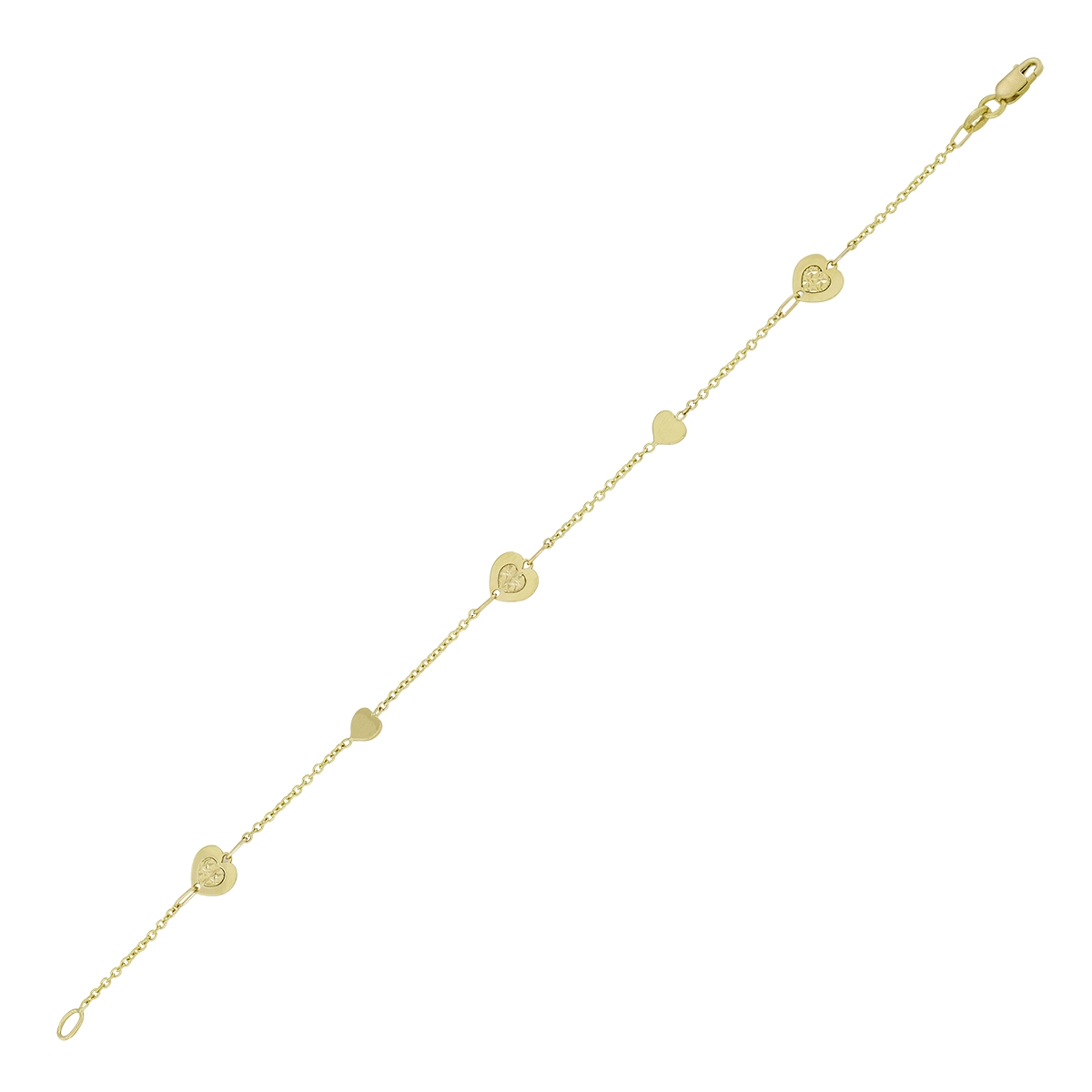 Pulsera en oro amarillo de 18 Kilates con visos, 19 cm. de largo, 1 mm. de ancho