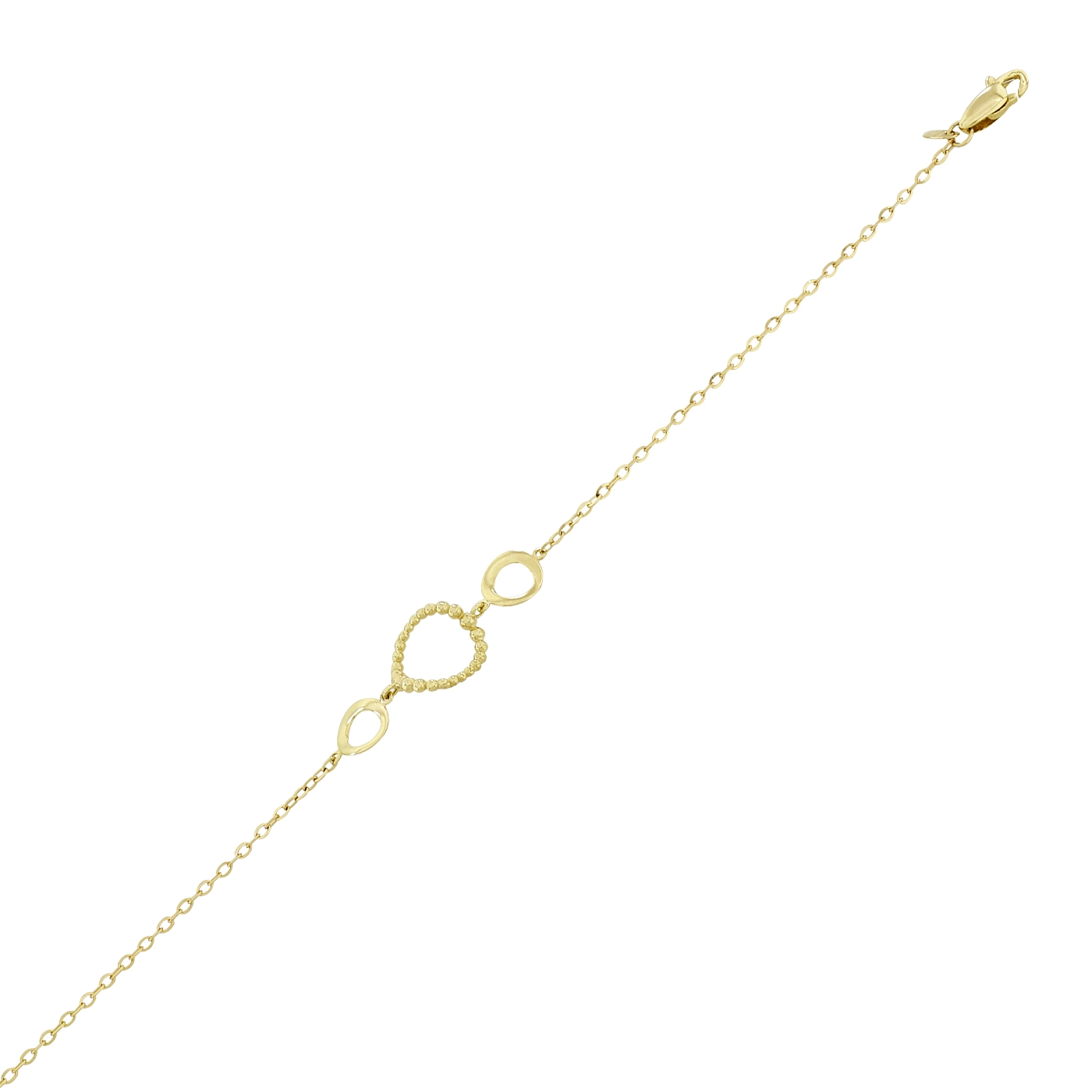 Pulsera en oro amarillo de 18 Kilates, 17 cm. de largo, 1.50 mm. de ancho