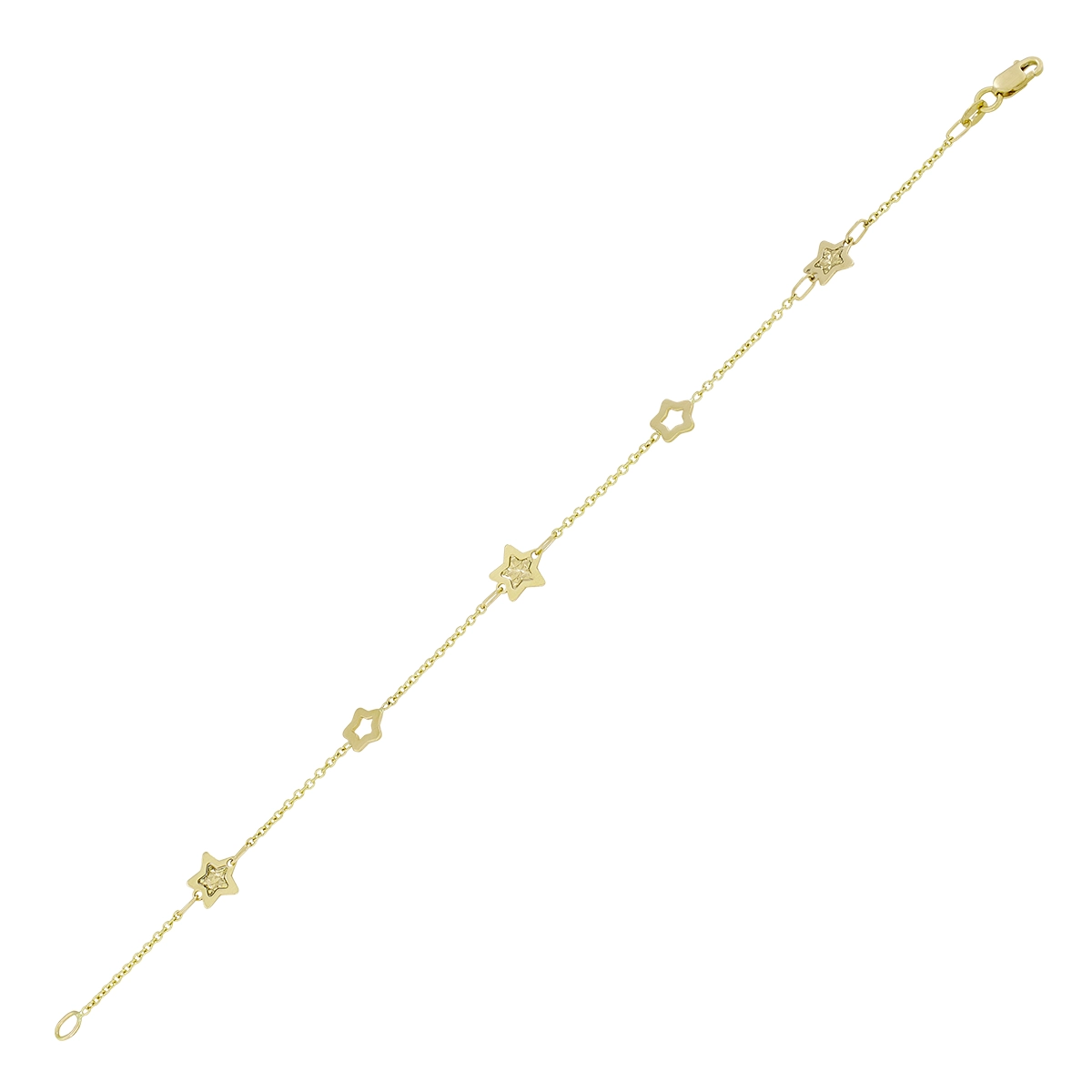 Pulsera en oro amarillo de 18 Kilates con visos, 19 cm. de largo, 1 mm. de ancho