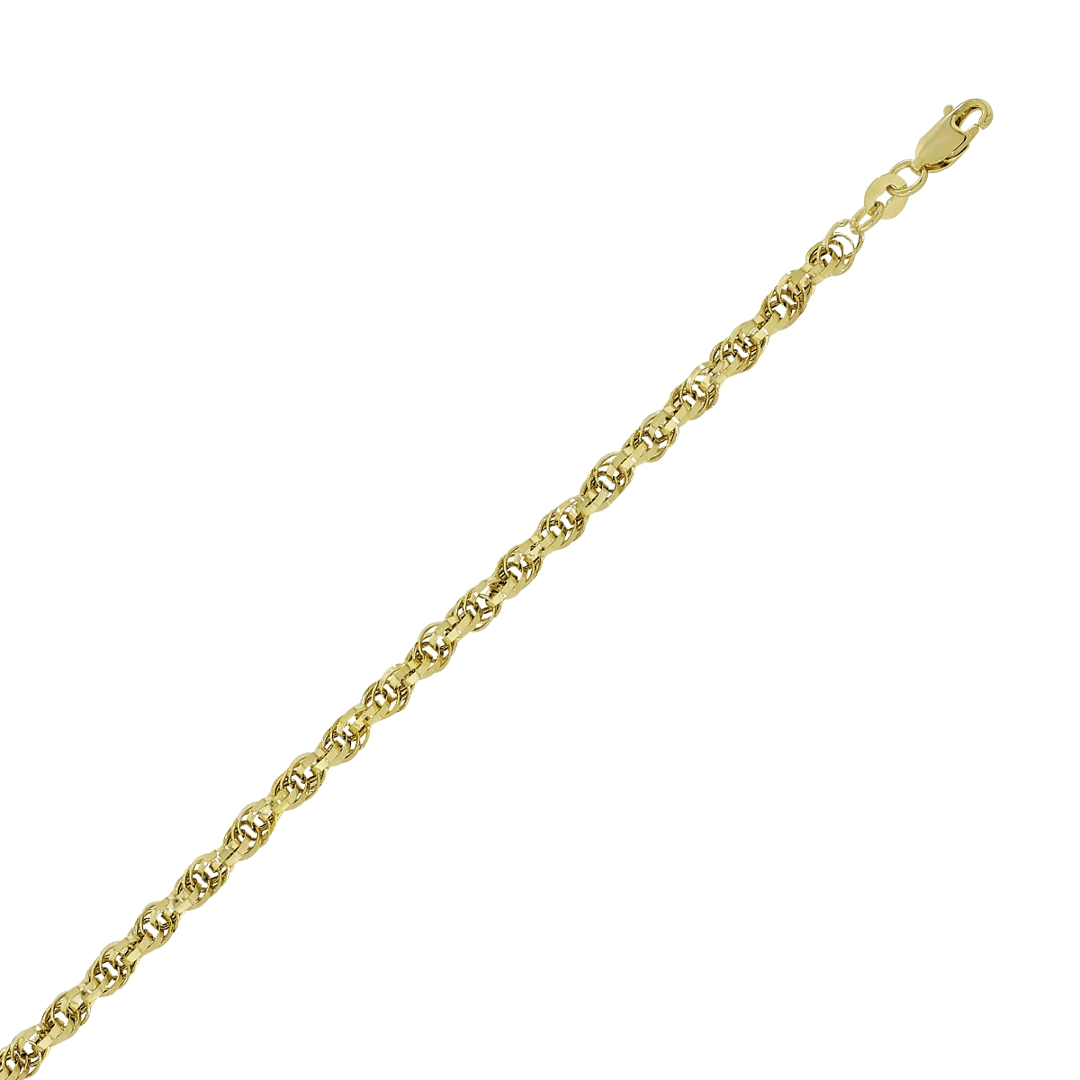 Pulsera en oro amarillo de 18 Kilates, 19 cm. de largo, 4 mm. de ancho