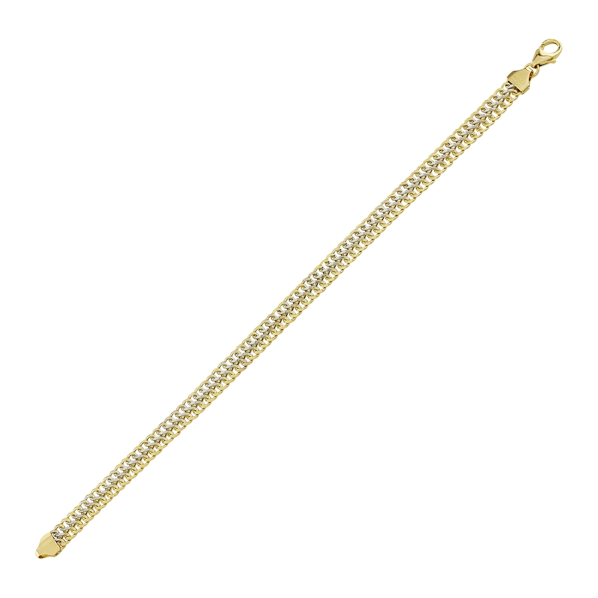 Pulsera en oro amarillo de 18 Kilates, 19 cm. de largo, 6 mm. de ancho