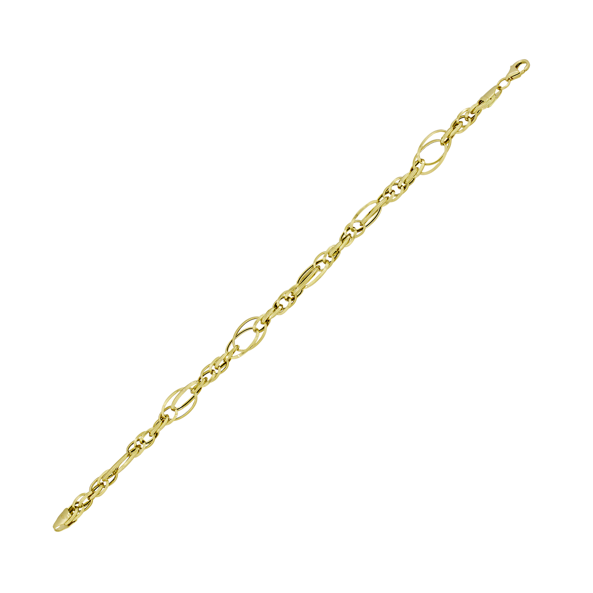 Pulsera en oro amarillo de 18 Kilates, 19 cm. de largo, 4.50 mm. de ancho