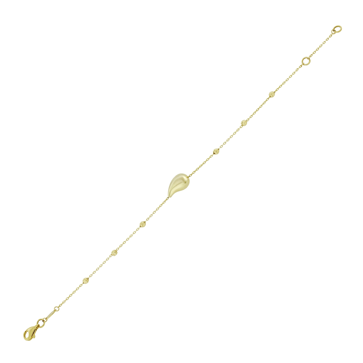 Pulsera en oro amarillo de 18 Kilates con visos, 17 cm. de largo, 1 mm. de ancho