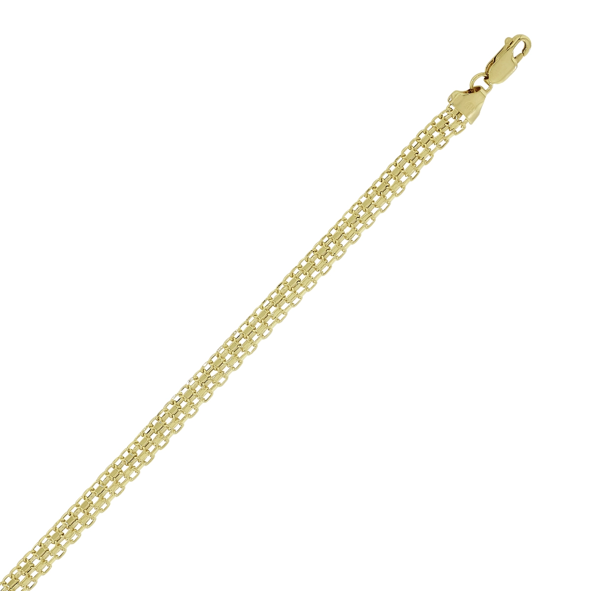 Pulsera en oro amarillo de 18 Kilates satinado, 19 cm. de largo, 6 mm. de ancho
