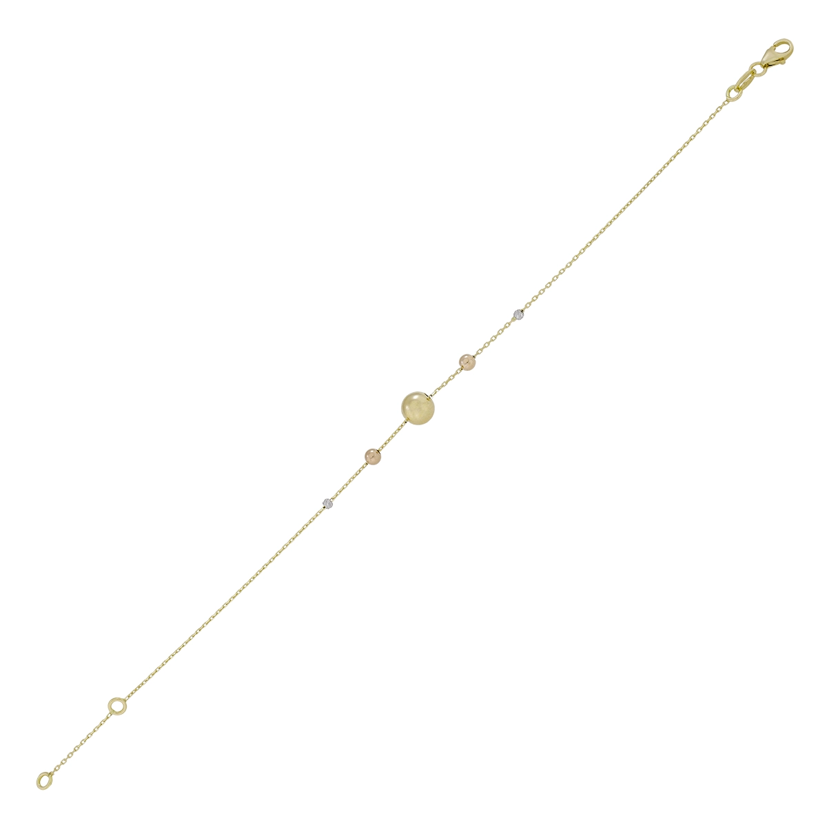 Pulsera en oro amarillo de 18 Kilates con visos, 17 cm. de largo, 0.50 mm. de ancho