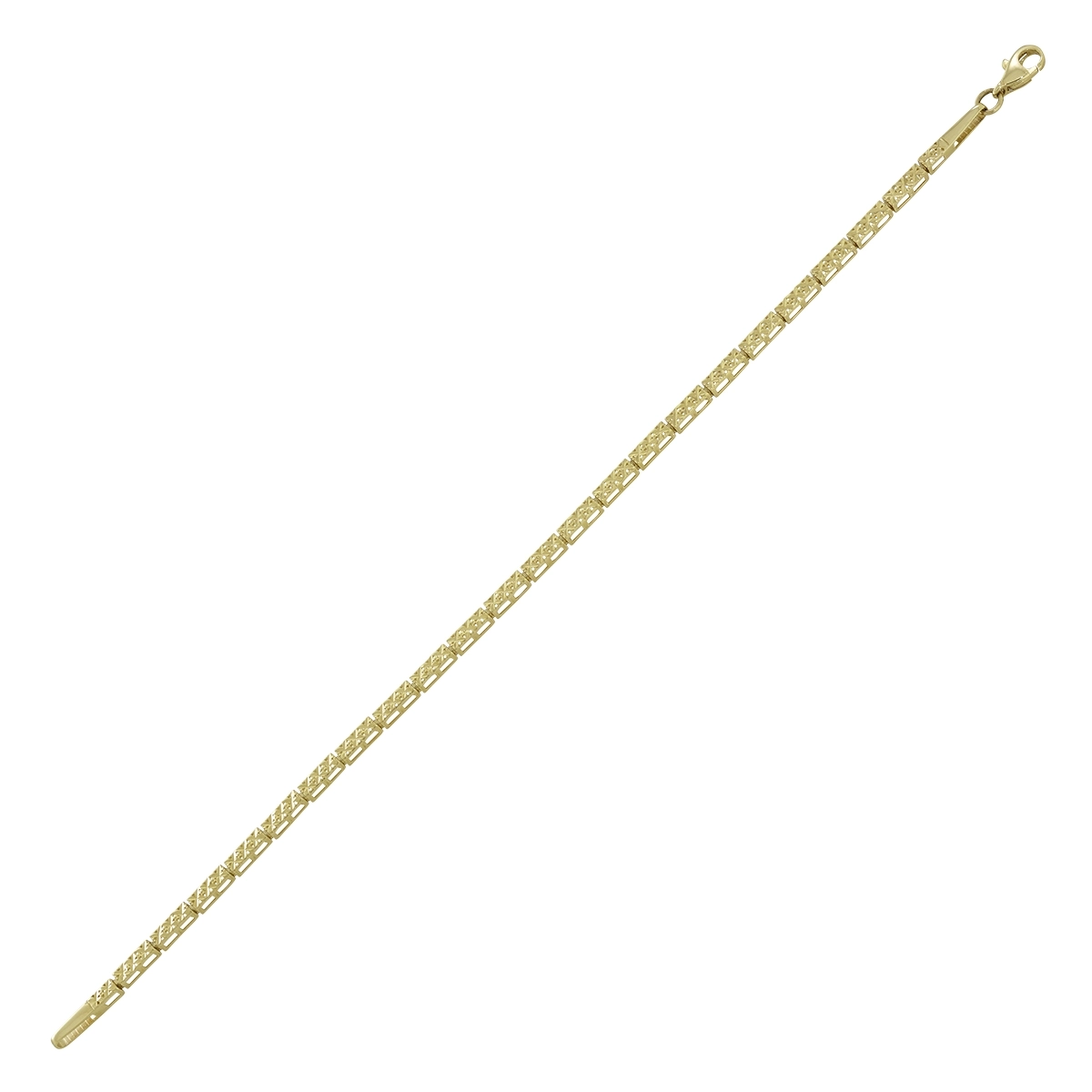Pulsera en oro amarillo de 18 Kilates con visos, 19 cm. de largo, 2.50 mm. de ancho