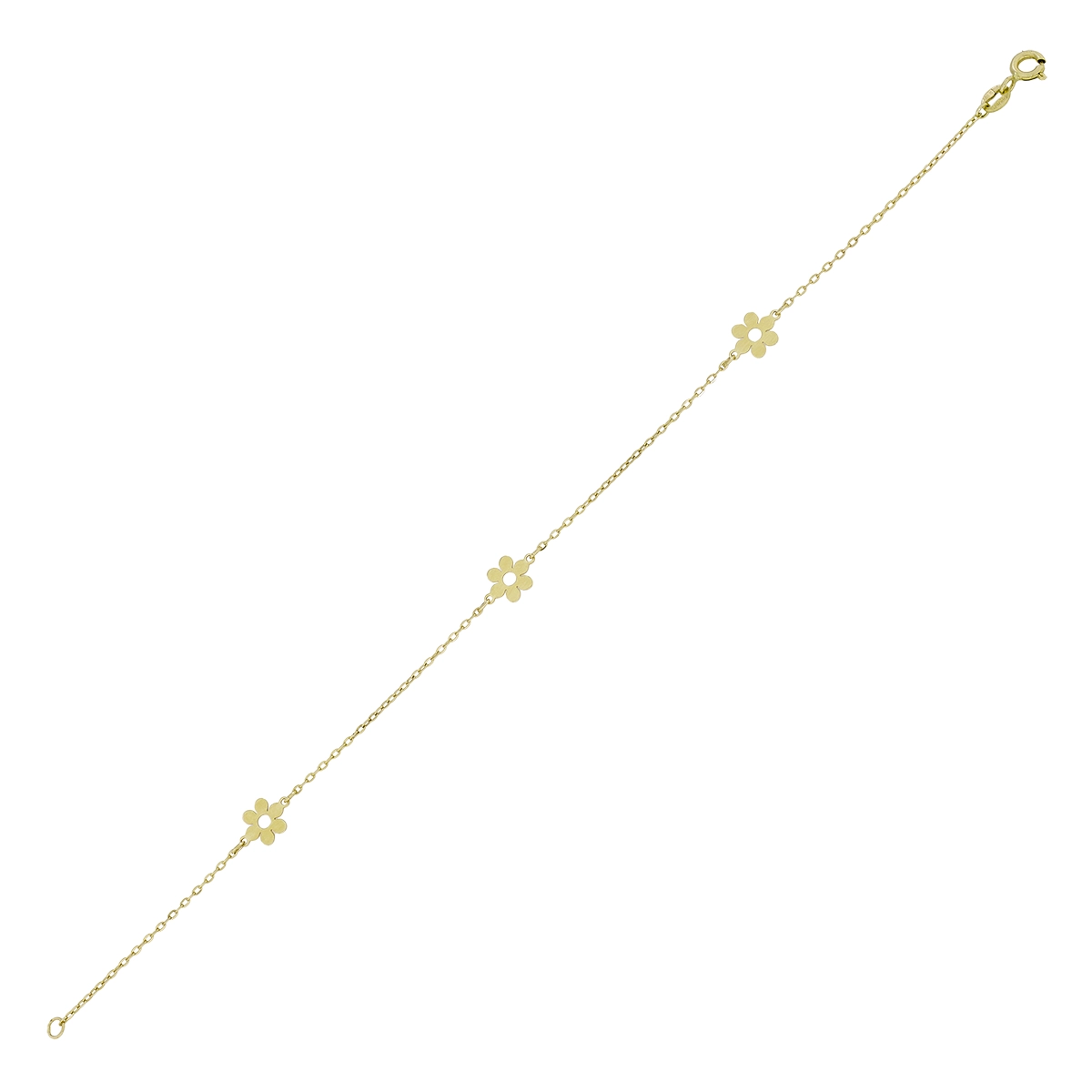 Pulsera en oro amarillo de 18 Kilates, 19 cm. de largo, 1 mm. de ancho
