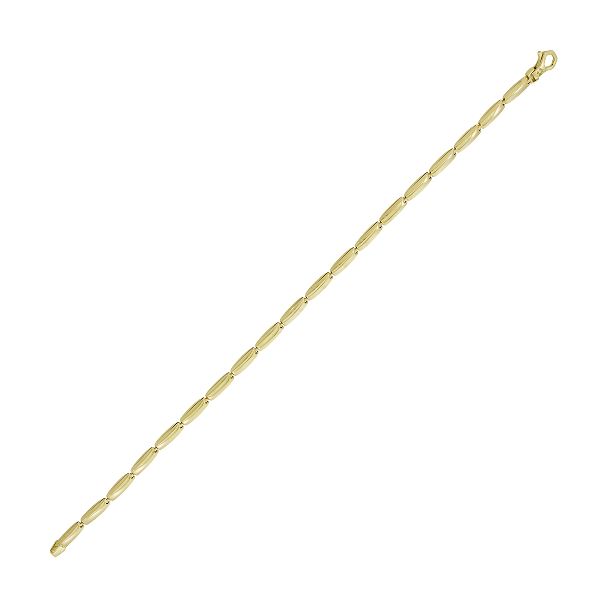 Pulsera en oro amarillo de 18 Kilates, 21 cm. de largo, 3 mm. de ancho
