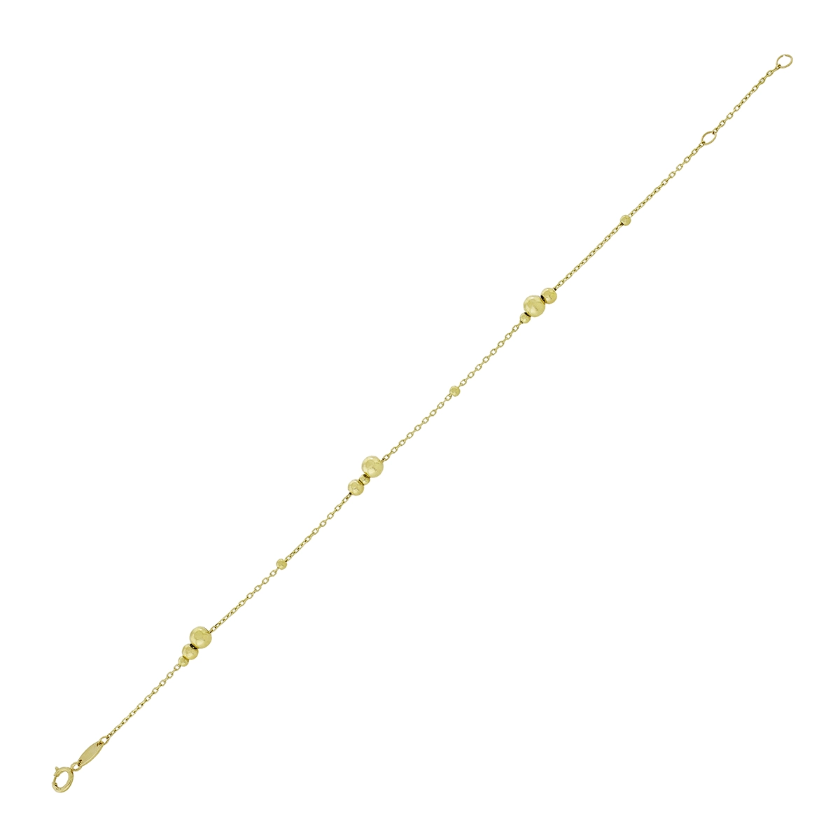 Pulsera en oro amarillo de 18 Kilates, 17 cm. de largo, 1 mm. de ancho